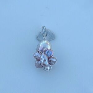 26P269 S925 Flame Ball Baroque Freshwater Pearl Pendant Detachable Easter Gift